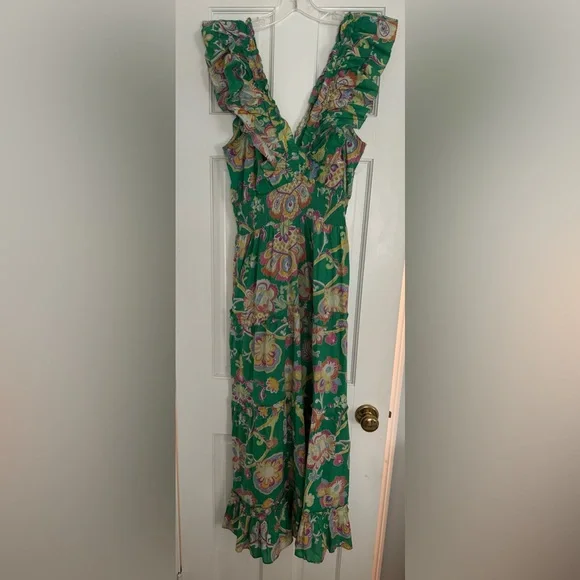 Caroline Constas Dresses | Caroline Constas Green Floral Maxi Dress | Color: Green | Size: S | Cpoliver3'S Closet